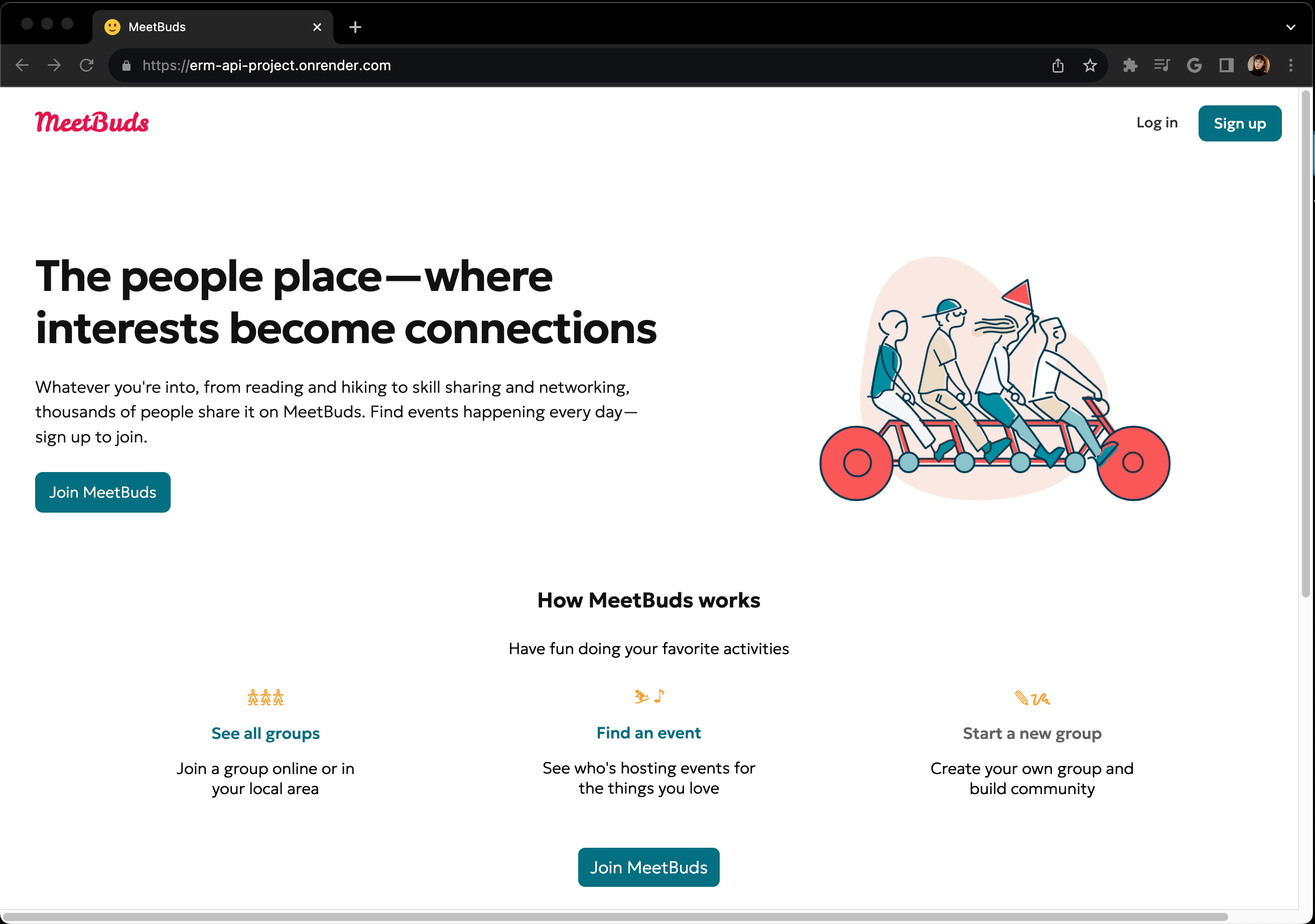 MeetBuds home page